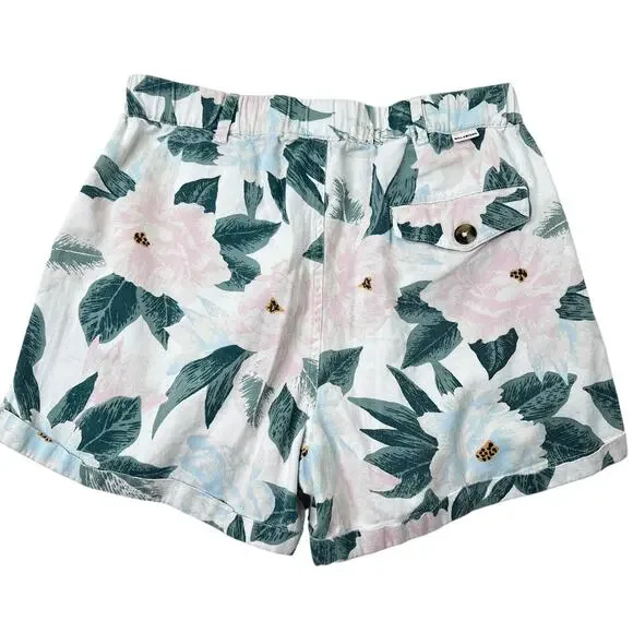 Billabong x The Salty Blonde Floral Shorts Womens 30 High Rise Cuffed Tropical - Picture 4 of 14